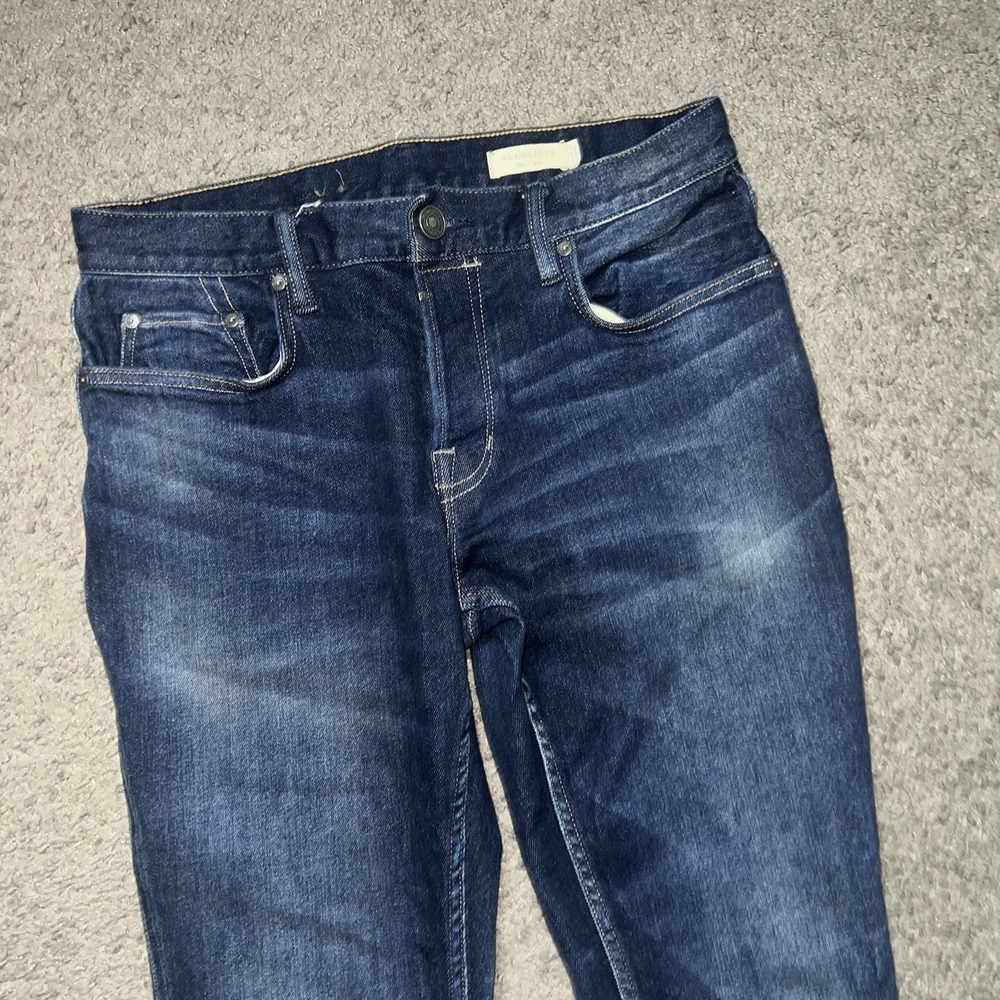 AllSaints Men’s Rex Slim Jeans in Dark Blue Wash